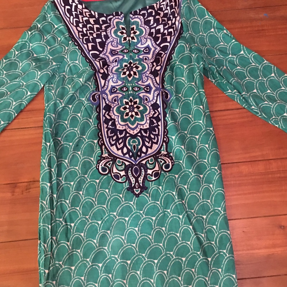 Boden Green Scaled Dress